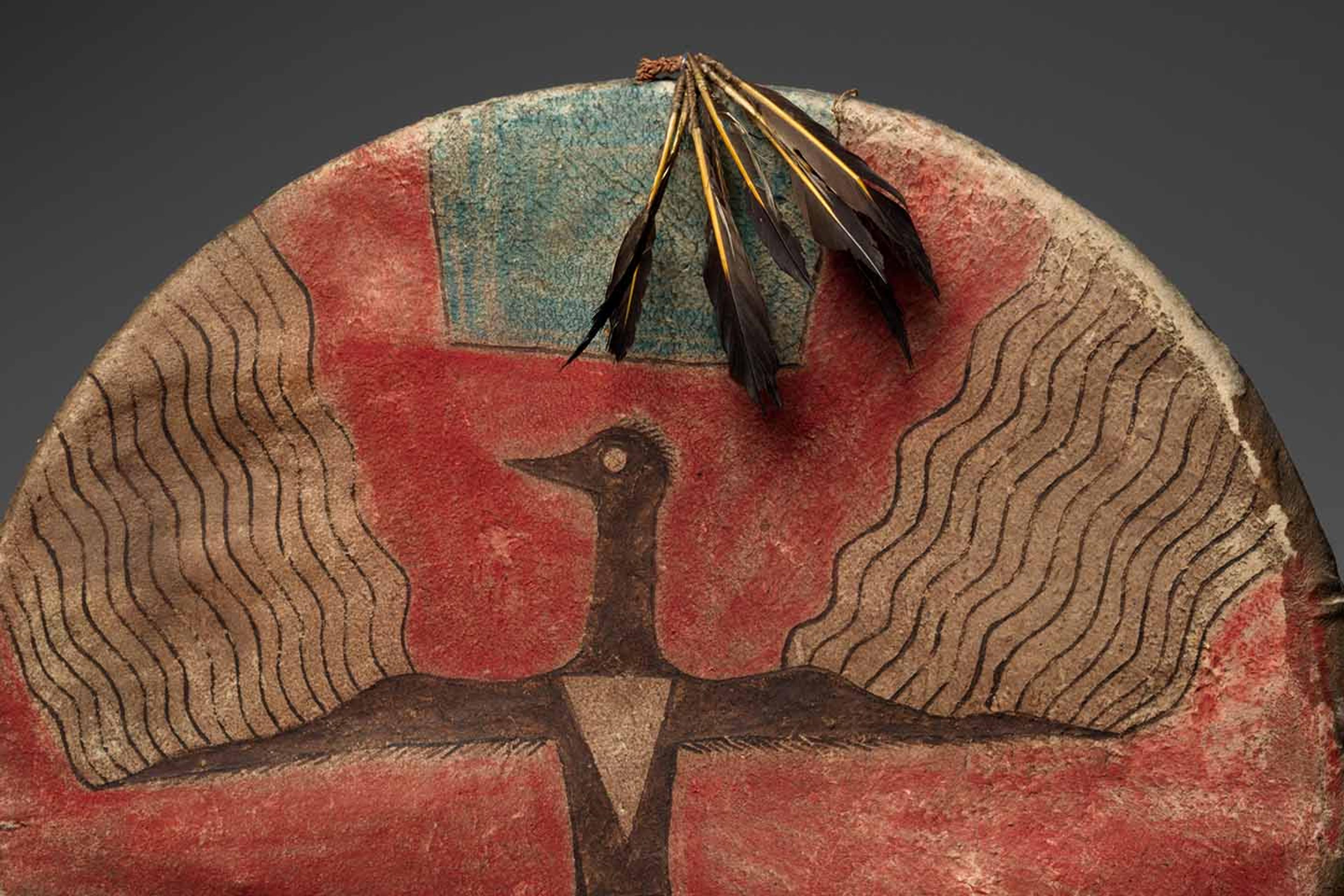 Hunkpapa Lakota/ Teton Sioux shield with a bird