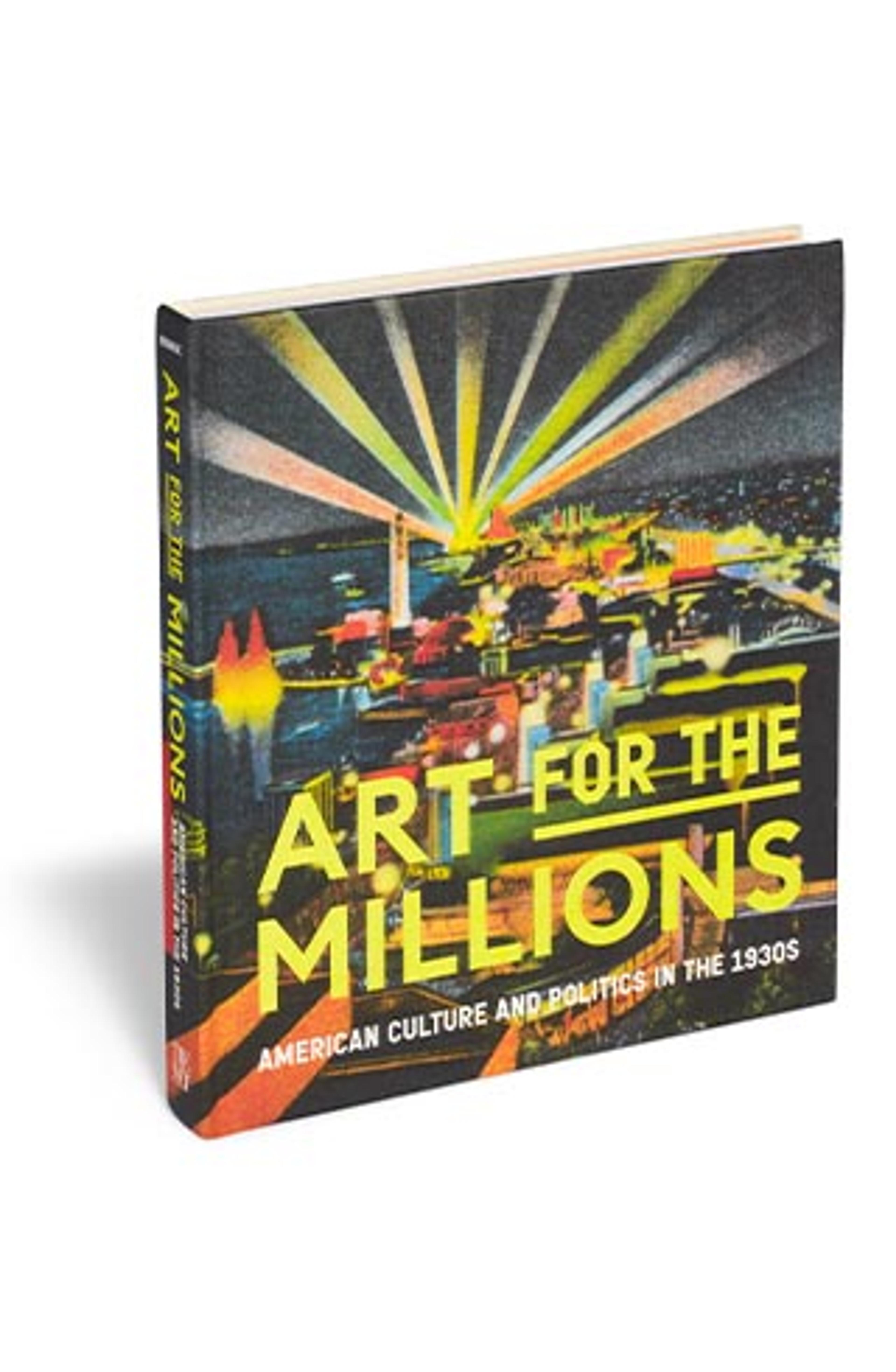 Catalogue with yellow text that reads "ART FOR THE MILLIONS."